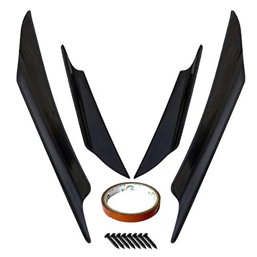 Simoni Racing Satz universelle Frontstoßstange 'Canards' - Schwarz - 4 Stück - Stoßstangenschutz mit hochwertigem Edelstahl, sorgt für individuellen Look und zusätzlichen Schutz für Ihr Fahrzeug.