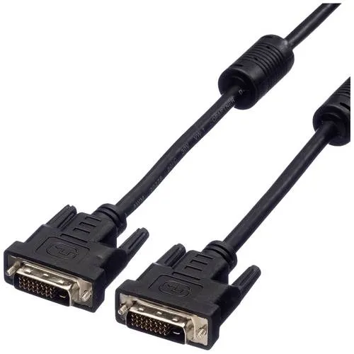 Value DVI Anschlusskabel DVI-D 24+1pol. Stecker 7.50 m Schwarz 11.99.5556 Geschirmt, schraubbar DVI-Kabel