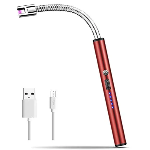 MOSUO Lichtbogen Feuerzeug, Elektro-USB-Aufladbares Stabfeuerzeug, Winddicht und flammlos für Küche, Kerzen und Feuerwerk