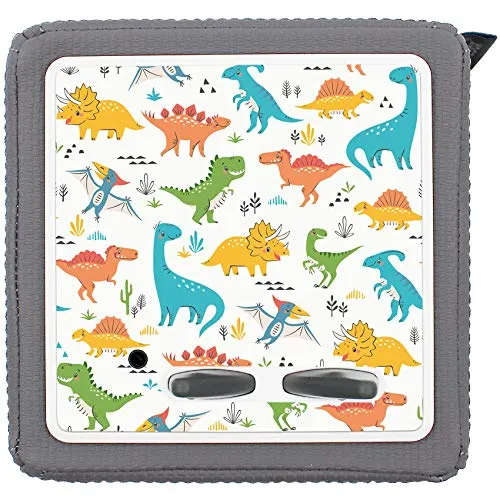 yabaduu Schutzfolie Schutzcover für Toniebox 1 passgenau selbstklebend kindgerecht Folie Zubehör für Kinder Spielzeug (Y031-29 Bunte Dinos, Ohne Wunschname)