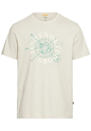 camel active Herren T-Shirt mit Print aus Organic Cotton Beige - T-Shirts für Herren aus 100% Organic Cotton für ein angenehmes Tragegefühl, mit Stone-Wash-Behandlung für eine stylische, verwaschene Optik und komfortable Slub-Jersey-Oberfläche.