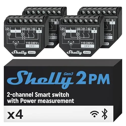 Shelly 2PM Gen3 Smart-Schalter mit zwei Kanälen von Shelly