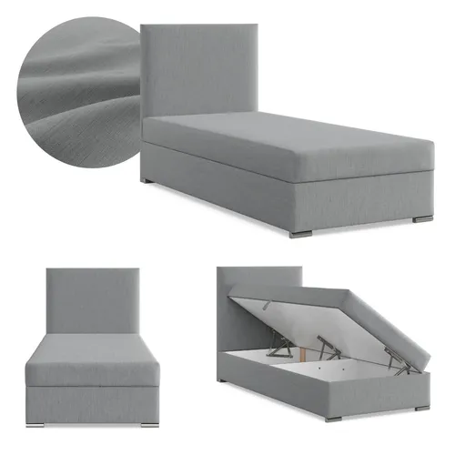 Mebligo Boxbett Hellgrau, 90x200 cm – Elegantes Schlafzimmermöbel
