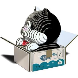 Eugy Puzzle 650089, 3D Tier-Puzzle, Tuxedo-Katze, 3D Puzzle, ab 6 Jahre, 35 Teile