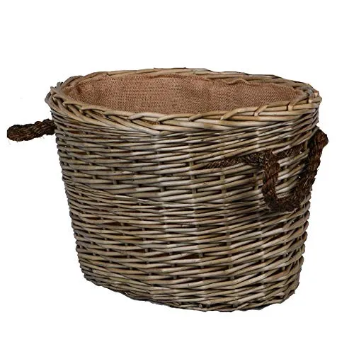 UNUS Körbe oval geflochten aus Weide mit Seilgriffen (Groß)