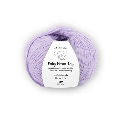 Pro Lana Baby Merino soft Häkelwolle, 100 m (Baby Merino Soft Wolle, zartes Gefühl auf der Babyhaut), 25 g