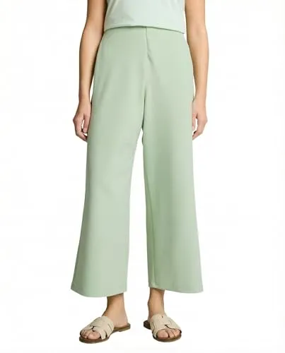 TOM TAILOR Denim High Waist Culotte Hose - Stilvolle High Waist Culotte in Unifarben mit praktischen Eingriffstaschen. Aus pflegeleichtem Polyester für hohen Tragekomfort und Elasthan für optimale Passform. Perfekt für Freizeit, Feierlichkeiten und Büro.