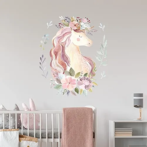 WANDKIND Magisches EINHORN Wandtattoo V251 – Handgezeichnete Wandsticker für Kinderzimmer - Kreatives Wandtattoo mit Einhorn-Design, handgezeichnet und in Deutschland gefertigt. Ideal für Kinderzimmer und Klassenräume, ungiftige Materialien und einfache Anbringung.