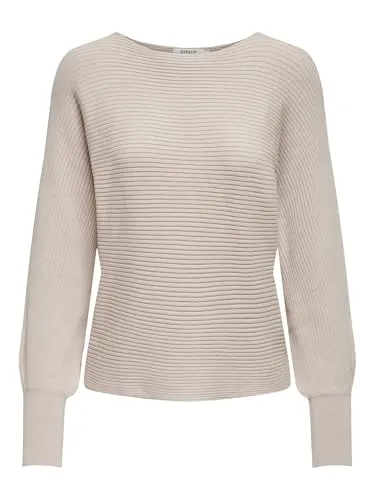 ONLY Damen Kurzer Strickpullover ONLADALINE - Stylischer U-Boot Ausschnitt und bequemes Stretch-Material, perfekt für lässige Looks und den Alltag.