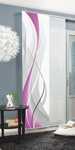 Flächenvorhang Carlisle, Beere, 60x245 cm, Schiebegardine mit Seidenoptik - Der Flächenvorhang 'CARLISLE' in Beere (60 x 245 cm) verleiht Ihrem Raum durch seine abstrakte Optik und schicke Seidenstruktur einen eleganten Look. Blickdicht und pflegeleicht, sorgt er für stilvolle Akzente und Privatsphäre.