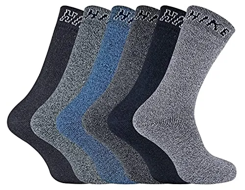 sock snob 6er Pack Herren Baumwolle Gepolstert Wandersocken/Trekkingsocken für Sommer (39/45, Pack 1)