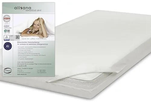 Allsana Allergiker Matratzenbezug 160x200x24 cm | Allergie Bettwäsche | Anti Milben Encasing | Milbenschutz für Hausstauballergiker | Zwischenbezug für die Matratze | TÜV geprüft