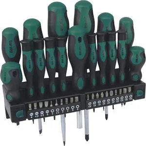 Brüder Mannesmann Schraubendreher-Set 37teilig - Vielseitiges 37-teiliges Schraubendreher-Set, perfekt für Heimwerker und Profis, inklusive ergonomischer Griffe für höchsten Komfort.