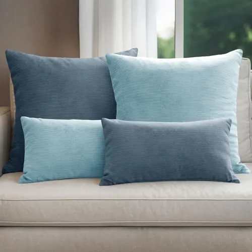 Selfitex Dekokissen 4er Set Cord Kissen in rot von Selfitex