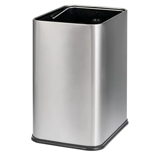 bremermann Papierkorb, offener Abfalleimer aus Edelstahl - Haushaltszubehör mit versteckter Tüte und elegantem Design, ideal für moderne Wohnräume. Fassungsvermögen von 13 l für effiziente Abfallentsorgung.