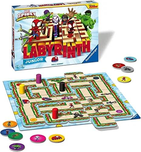 Ravensburger Spidey and His Amazing Friends Junior Labyrinth - 20894 - der bekannte Familienspiel Klassiker als Junior Version für Spidey Fans ab 4 Jahren