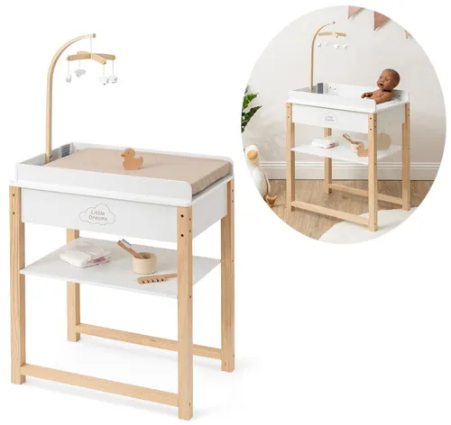 ELLA & PIET® Puppenwickeltisch SPLASHY mit Badewanne - Puppenwickeltisch mit integrierter Badewanne und Mobile, fördert kreatives Spielen und sorgt für stundenlangen Spaß für Kinder ab 3 Jahren.