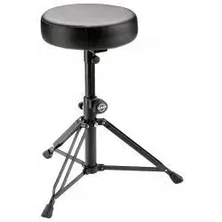 K M 14015 Drummersitz Schwarz - Höhenverstellbarer, zusammenlegbarer Hocker für Schlagzeuger, ideal für Musiker on tour