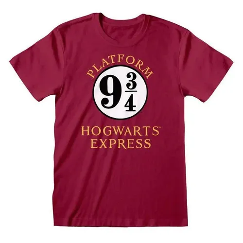 HARRY POTTER Hogwarts Express Herren-T-Shirt, kurzärmlig, Rot, XL - Fun-T-Shirts mit magischem Platform 9 Design, aus 100% superweicher Baumwolle für optimalen Komfort, ideal für Fans von Harry Potter und perfekte Geschenke.