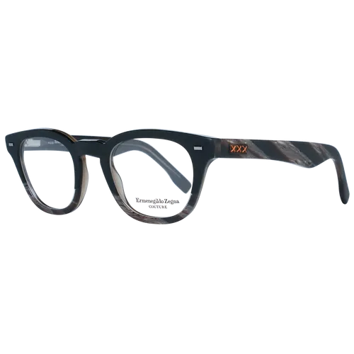 Ermenegildo Zegna Brillengestell ZC5011 00548 Schwarz - Elegantes schwarzes Vollrand-Brillengestell aus hochwertigem Kunststoff im trapezförmigen Design. Ideal für stilbewusste Träger mit einer Fassungsbreite von 137 mm.