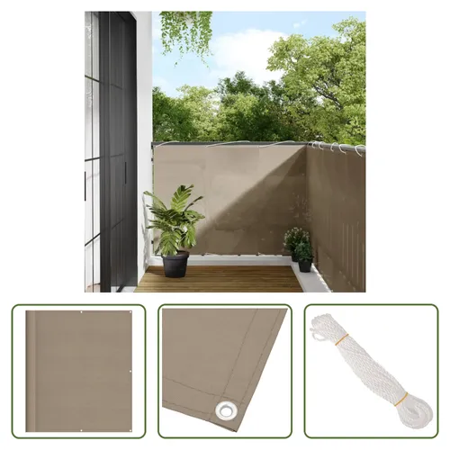 The Living Store Balkon-Sichtschutz Taupe 120x800 cm 100 % Polyester-Oxford