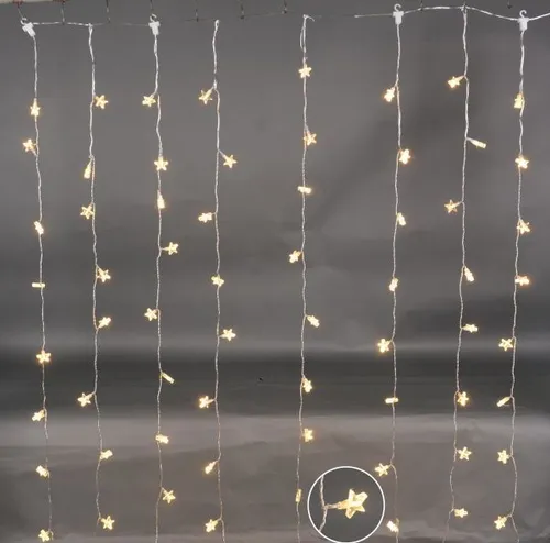 TrendLine Lichtervorhang 80 LED Sterne Lichternetz Weihnachtsbeleuchtung