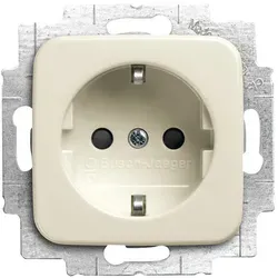 Busch-Jaeger 20 EURKS-212 Schutzkontakt-Steckdose Safety+, ohne Spreize, weiß glänzend, Busch-Duro 2000 SI