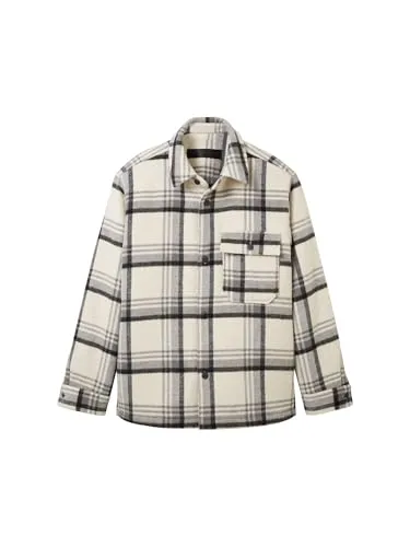 TOM TAILOR Denim Herren Cosy Flanell Overshirt Karo-Jacke