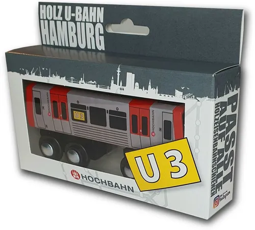 Holzeisenbahn Anhänger U3  Hochbahn Hamburg Eisenbahn U-Bahn