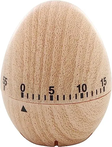 KURZZEITMESSER Ei Bambus-Optik 8cm Eieruhr Küchentimer Küchen-Timer Küchenuhr Küchenwecker 44
