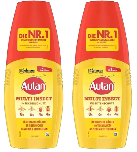 ✅ Autan Multi Insect Insektenschutz Pumpspray Mücken, Stechfliegen 2x 100ml ✅