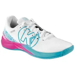 Kempa Damen Attack Pro 2.0 Handballschuh - Weiß/Aqua, Größe 44 EU - Damen-Handballschuhe mit selbstatmendem Obermaterial für optimale Belüftung und starker Sohle für besten Grip in der Halle.