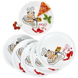 MamboCat Pizzateller 6er Set Alberto Ø30,5cm - Pizzateller aus hochwertigem Porzellan, ideal für 6 Personen und perfekt für gemütliche Pizzaabende.
