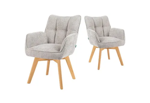 DUBI Möbel Polsterstuhl Mika-Ella 2er-Set, 360° drehbar in grau von DUBI Möbel