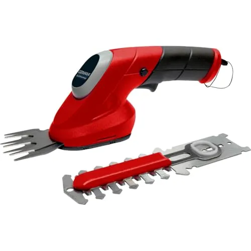 Germania Akku Gras- und Strauchscheren Set GPS 3,6 V - Präzise Gartenpflege - Heckenscheren Set mit 100 mm Schnittlänge und 1,5 Ah Akku für exakte Rasenkanten und Buchsbaum-Formschnitt. Ideal für eine mühelose und präzise Gartenpflege.