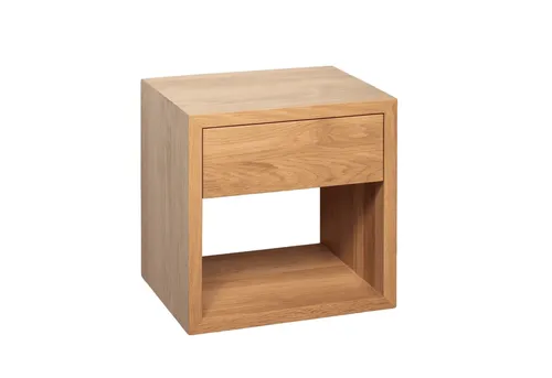 Woodek Design Nachttisch HUGO – Skandinavisches Wandregal aus Eichenholz