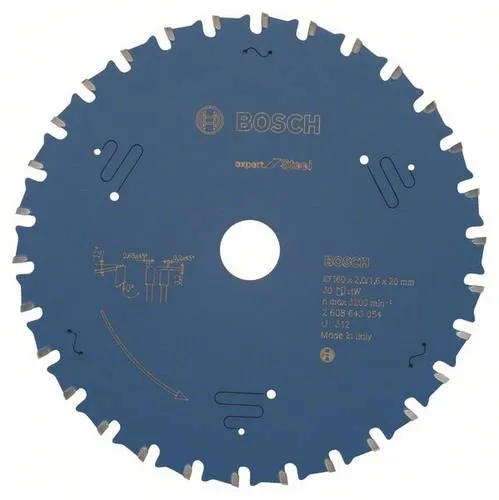 Bosch Professional Kreissägeblatt Expert for Steel - 160 x 20 x 2,0 mm, 30 Zähne, langlebig und ideal für präzise Stahlbearbeitung