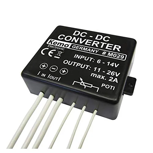 KEMO DC-DC Gleichspannungswandler M029 - Sonstige Elektronik & Messtechnik, flexibler Spannungsbereich von 11V bis 26V und max. 2A Ausgangsstrom für vielseitige Anwendungen.