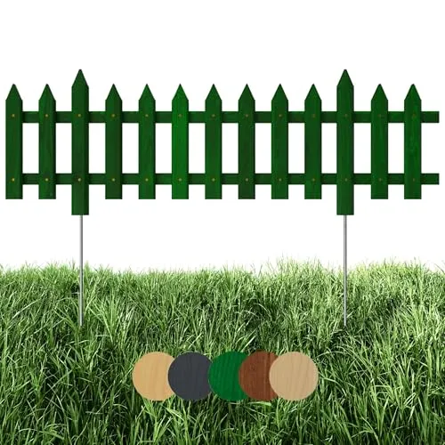 Floranica Gartenzaun 100 cm - Moderner Lattenzaun für Vorgarten und Beete - Dekorative Zäune – witterungsbeständiger Holzzaun mit einfacher Montage, ideal für Vorgärten und Gemüsebeete. Erhältlich in 5 Farben für jeden Gartenstil.