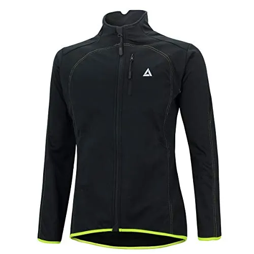 Airtracks Herren Thermo Winter Fahrradjacke Pro Line - schwarz neon XL - Funktionsjacke mit hoher Wärmeisolierung, wasser- und winddicht, ideal für Sport und Freizeit bei schlechtem Wetter, ausgestattet mit reflektierenden Prints für Sicherheit im Dunkeln.