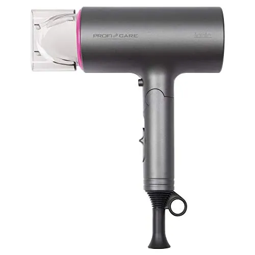 ProfiCare Haartrockner PC-HT 3073 in Pink - Kompakter 1600 Watt Haartrockner mit Ionisierungsfunktion für geschmeidiges Haar. Mit klappbarem Griff für einfache Aufbewahrung und 360° drehbarer Düse für präzises Styling.