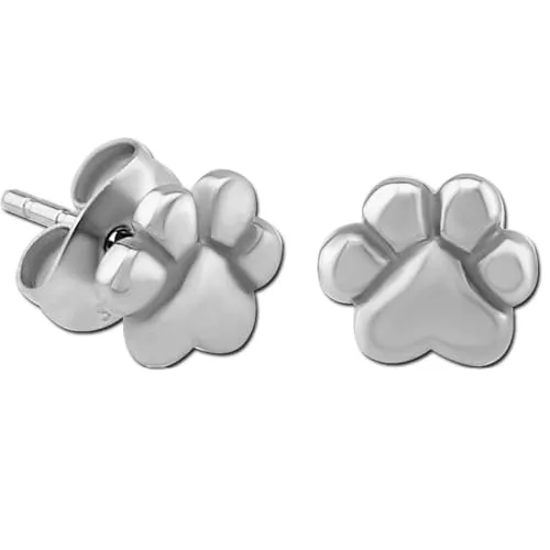 viva-adorno Edelstahl Damen Mädchen Ohrringe Ohrstecker Pfoten Pfötchen Hund Katze Tatze Z495.16