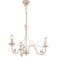 Kronleuchter KELSIE im Shabby Chic Stil - Elegante Hängeleuchte für Esszimmer und Wohnzimmer, mit 3 Lichtquellen und rustikalem Charme. Ideal für eine gemütliche Atmosphäre in jedem Raum.