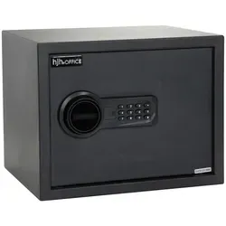 hjh OFFICE Tresor mit Zahlenschloss 27 L - Möbeltresor aus massivem Stahl mit elektronischem Schloss, ideal für Zuhause oder Büro. Mit LCD-Anzeige und Notschlüsseln für zusätzliche Sicherheit.