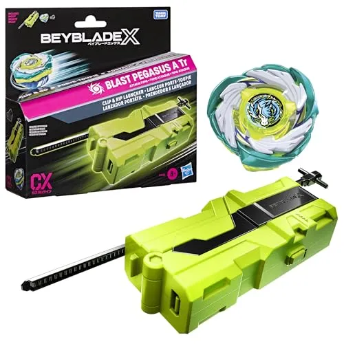 Beyblade X Clip & Rip Starter mit rechtsdrehendem Takara Tomy Angriffs-Typ Kreisel, Battle-Kreisel Spielzeug, ab 8 Jahren