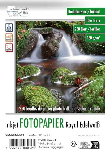 Schwarzwald Mühle Fotopapier 10x15cm: 250 Bl. Hochglanz-Fotopapier 