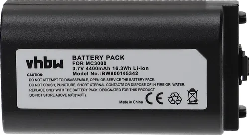 vhbw Akku kompatibel mit Symbol MC30X0RLMC48S-00E, MC30X0SICP28H-00E, MC30X0SICP38H-00E Barcodescanner POS (4400 mAh, 3,7 V, Li-Ion)