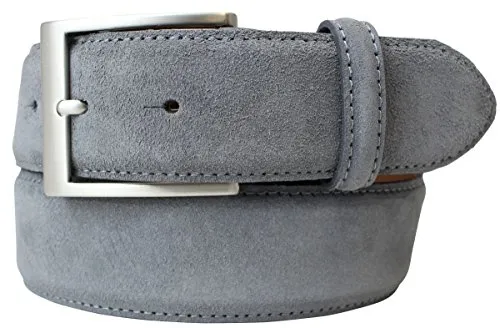BELTINGER Veloursledergürtel 4 cm | Hochwertiger Herren-Gürtel in Dunkelgrau 115cm - Hochwertiger 40mm Veloursledergürtel aus Italien mit samtiger Oberfläche und geschwärzten Kanten für hohen Tragekomfort. Ideal für Freizeit und Büro, langlebig und individuell anpassbar.