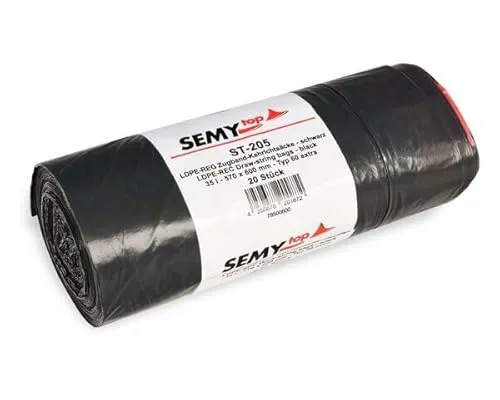 VEPATIM 40 Müllsäcke Zugbandsäcke Kehrichtsäcke 35 L 57 x 60 cm LDPE T60 schwarz