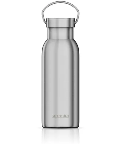 Arendo Isolierflasche Edelstahl Thermosflasche 500ml, doppelwandig, Griff an der Oberseite, Thermo Trinkflasche, BPA-frei, auslaufsicher, hält 24h kühl & 12h warm
